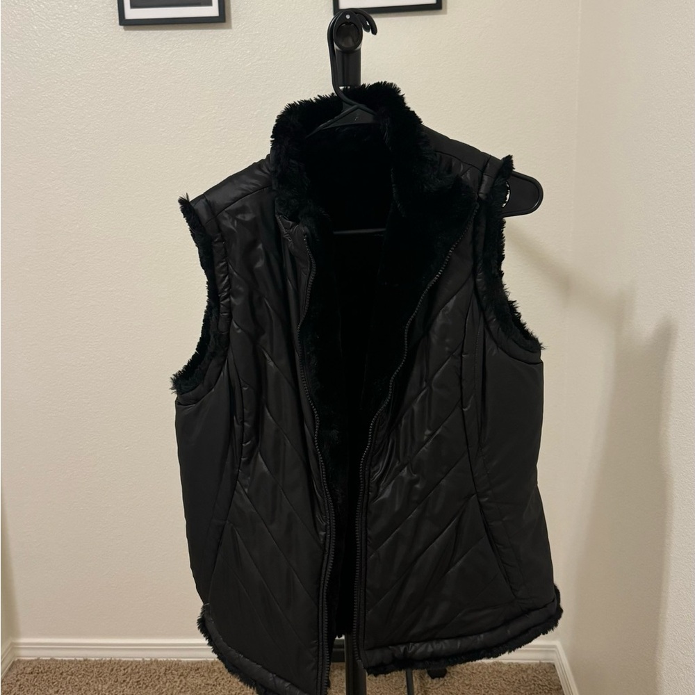 Women's Black Quilted Vest